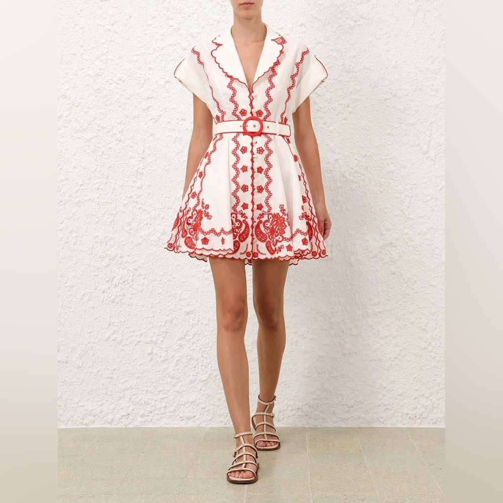 Zimmermann Lucky Embroidered Mini Dress